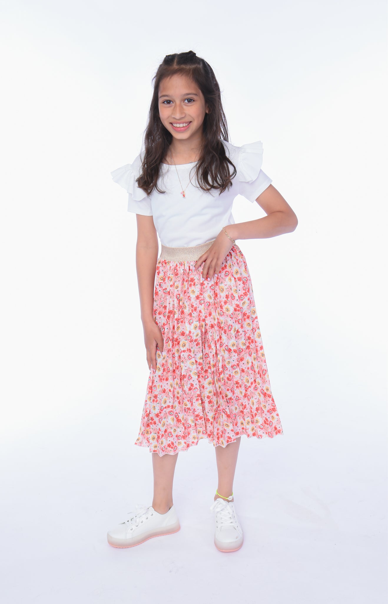PINK PLEATED SKIRT