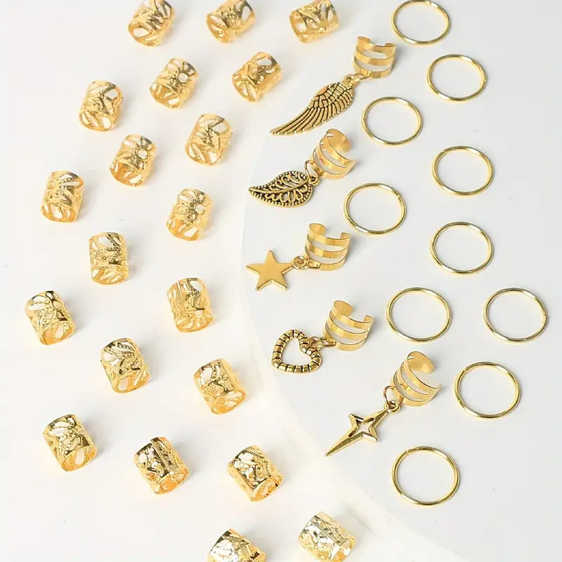 HAIR CLIPS 35PC MIXED GOLD
