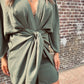 KNOTTED DRESS ARMY GREEN